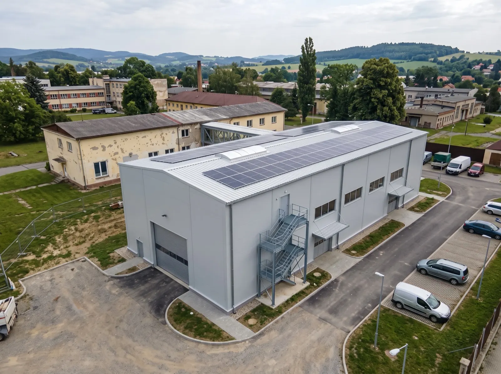 Montážní hala B15 ve Slavičíně, letecký pohled